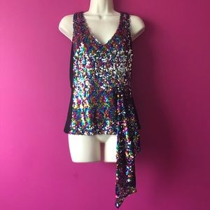 New York & Co 7th Avenue Sequin V-Neck Top Pride